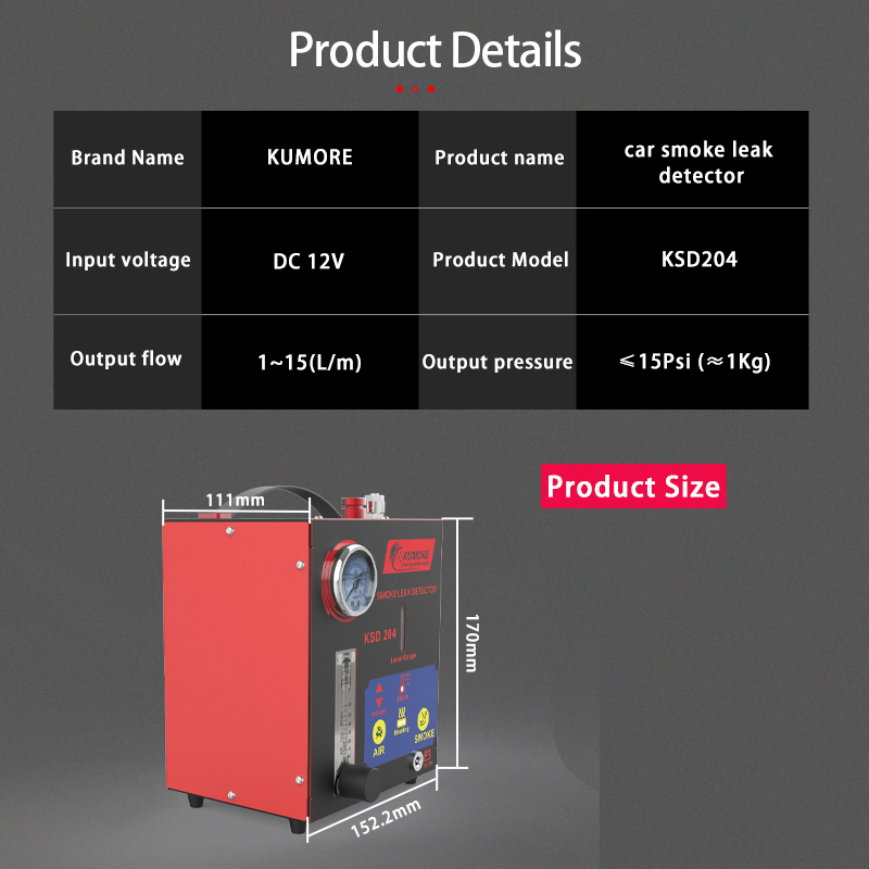 Kumore Ksd-204 Leak Detector Smoke Machine High Quality Smoke Leak Detector Diagnostic Car Vacuum