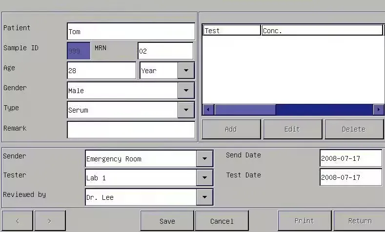 Clinical Chemistry System