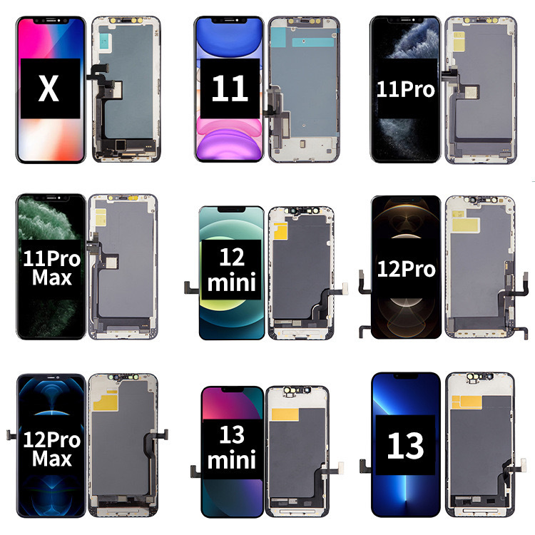 Phone Screen Factory for iPhone LCD OLED Replacement Screen Display with Frame TFT Incell Rj Dd Yk Gx for iPhone 15 14 13 11 12 16 PRO Max Plus