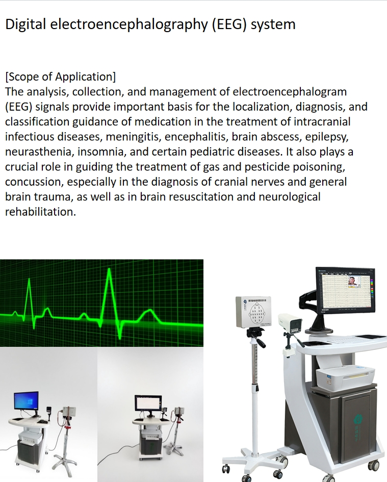 Digital EEG Brain Mapping System Medical Diagnostic Equipment with 16 Channel Electroencephalogram Monitor for Clinical Neurology Seizure Detection