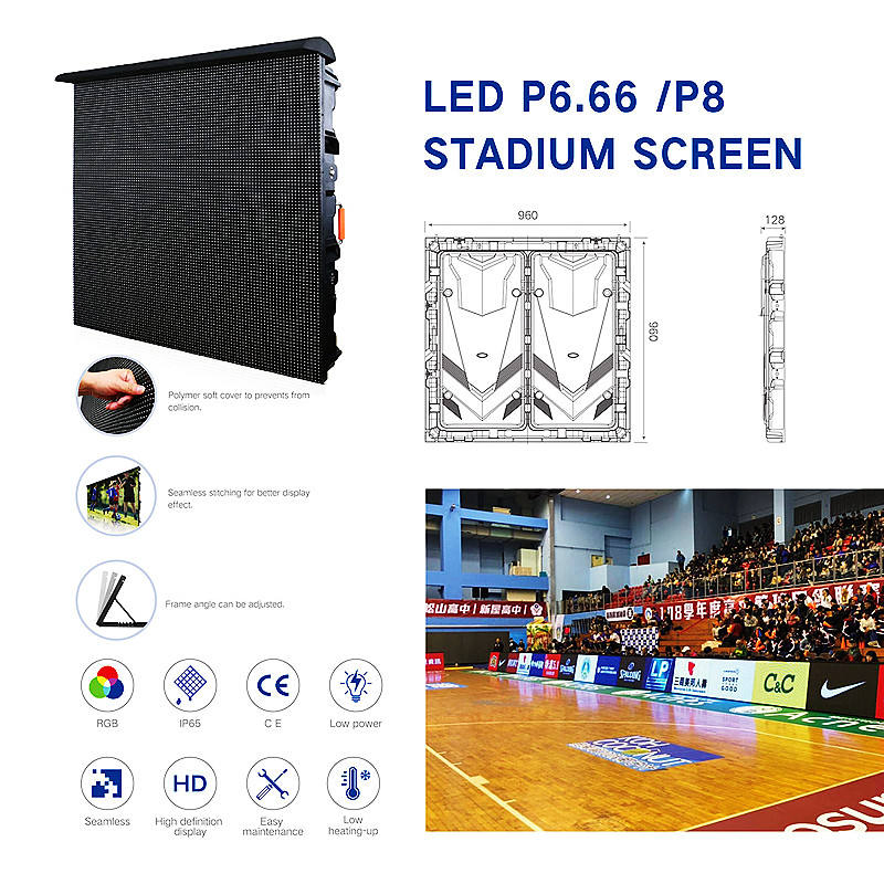 IP65 P8 6000nits SMD3535 Rapid Installation Stadium LED Screen for Sporting Events
