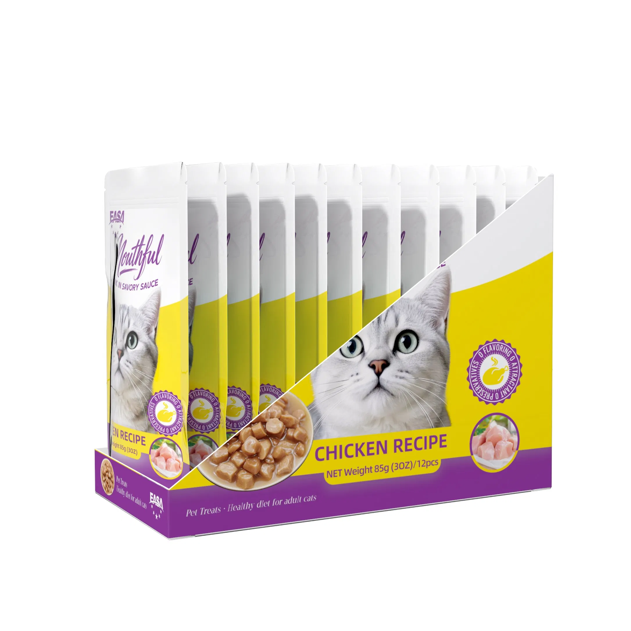 New Arrival Chunk in Savory Sauce Palatable Wet Cat Food Pet Food All Life Stages Organic Healthy Protein Rich Leisure Snack Best Sellers Factory Wholesale