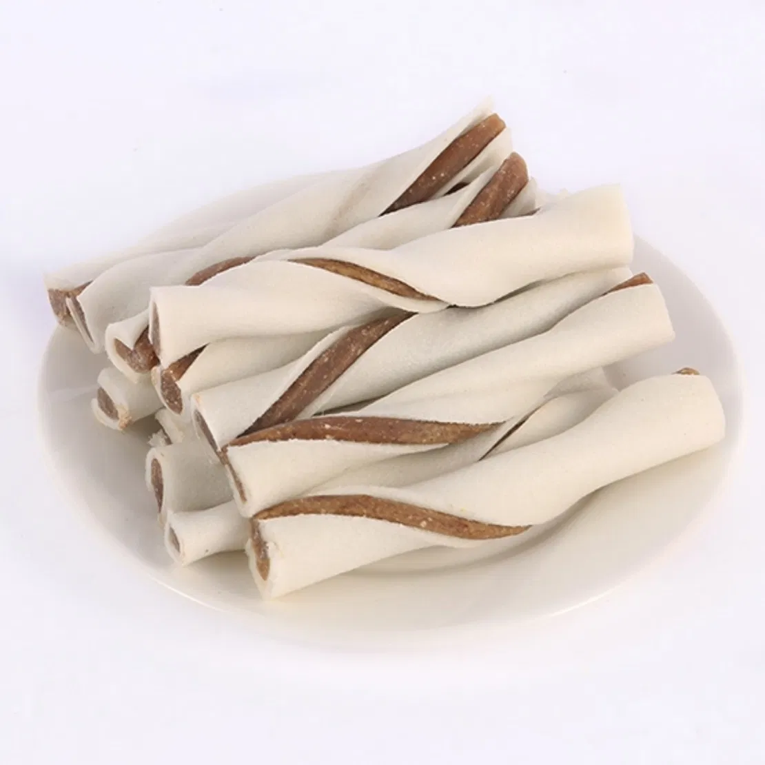 Handcrafted Beef and Rawhide Twisted Sticks Pet Treats for Dog - Dental Health Support Snacks