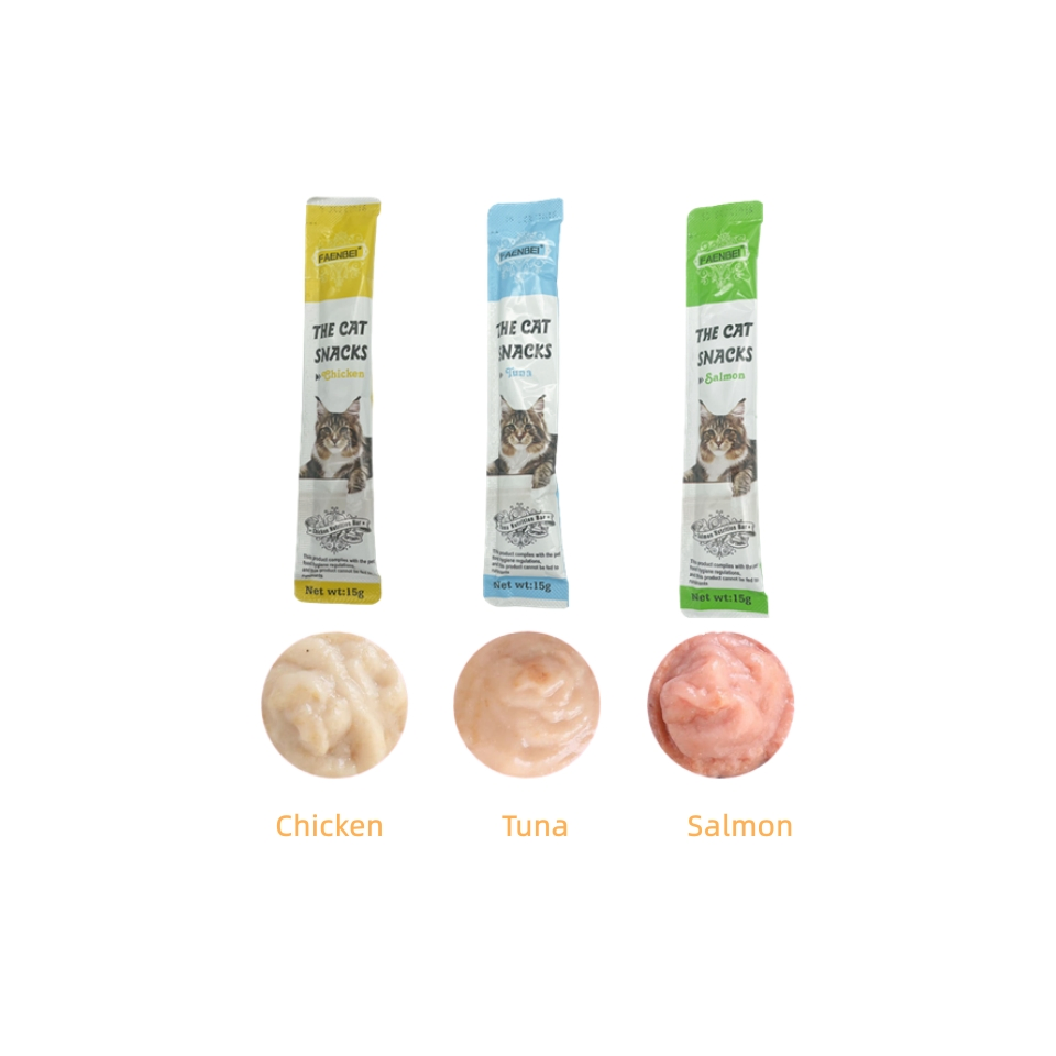 Factory Hot Selling Faenbei Pet Wet Food Cat Creamy Sticks 15g
