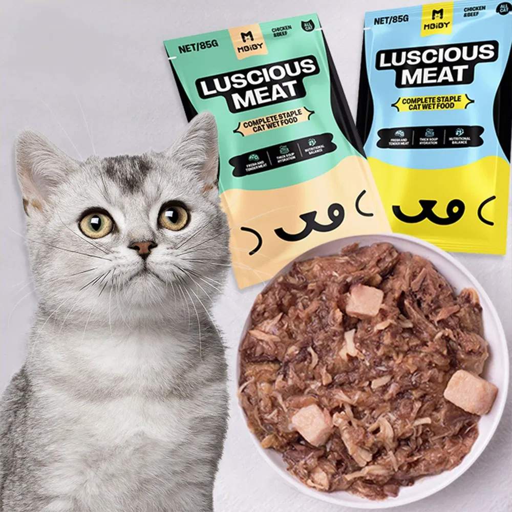 Wet Liquid 85g/100g Customized Pouched Chunk Pet Food Cat Snacks
