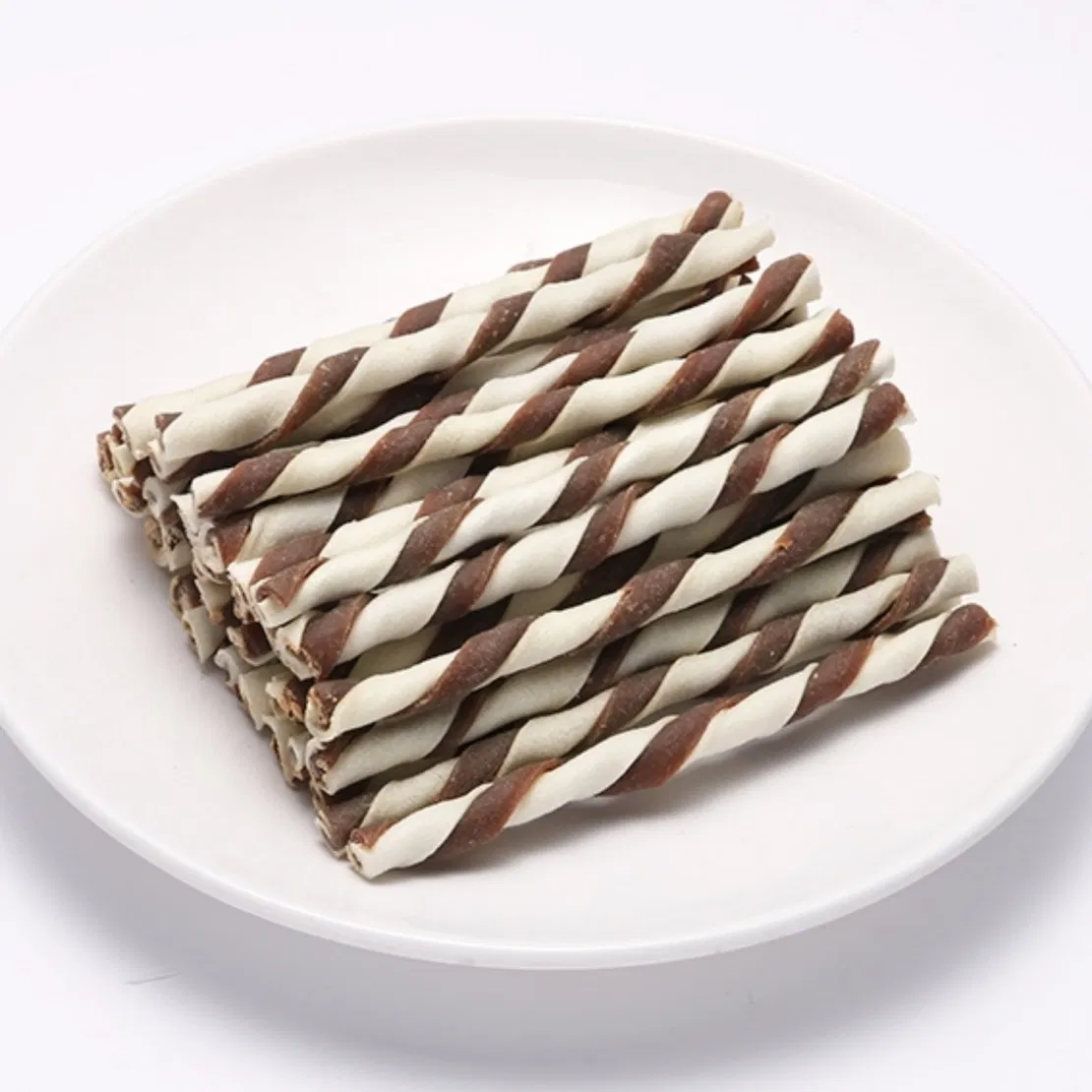 Handcrafted Beef and Rawhide Twisted Sticks Pet Treats for Dog - Dental Health Support Snacks