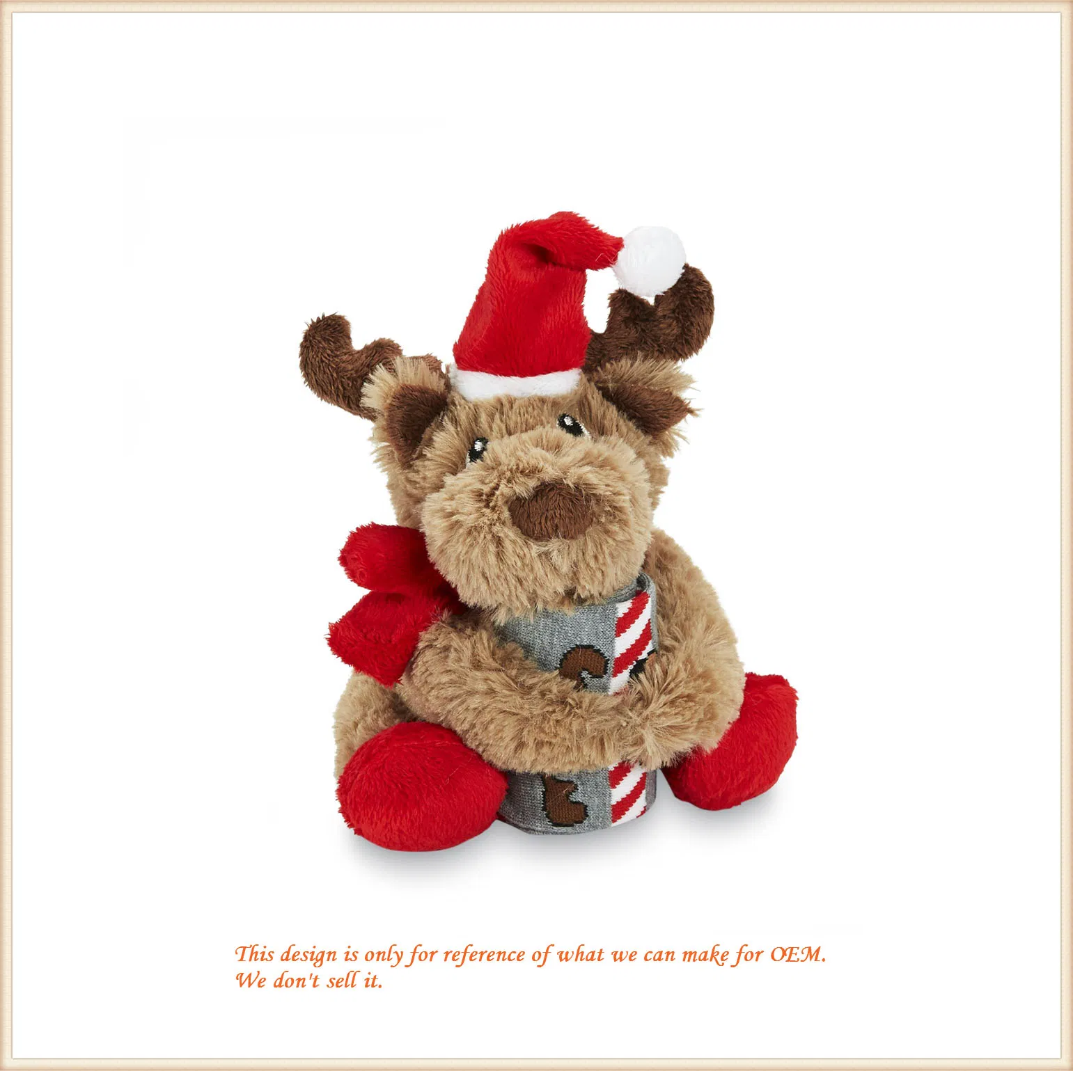 OEM Kids Christmas Gifts Christmas Puppy in Pretty Dress Stufffed Soft Toys