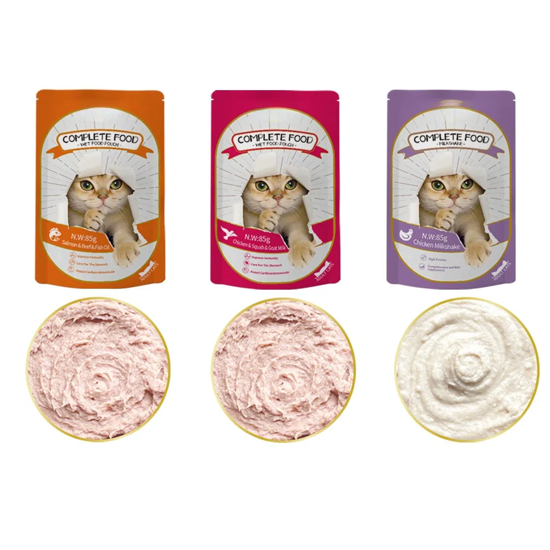 Wet Cat Food Chicken and Salmon Dinner in Gravy Pet Food Soup