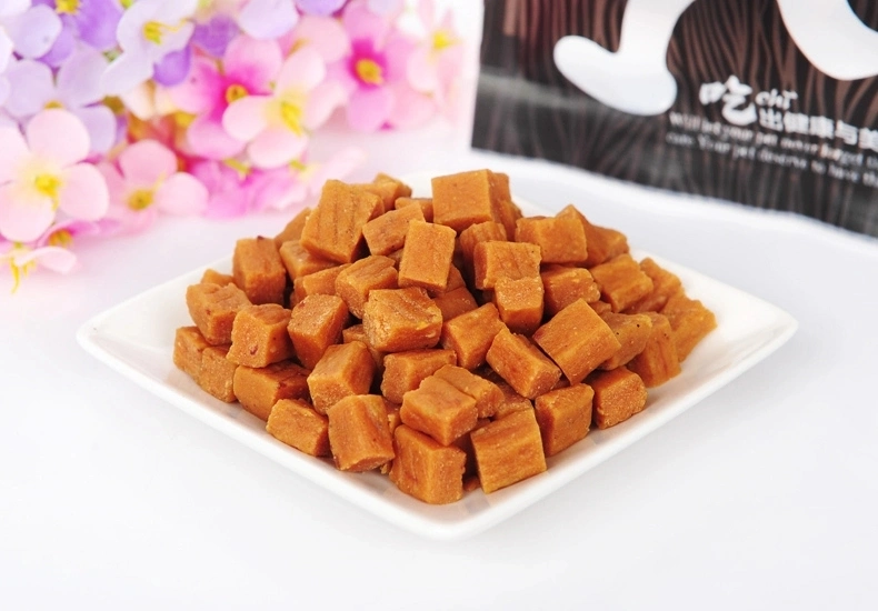 Chewing Snack Squared Shaped Pieces Chicken Flavor Pet Food Dental Treats