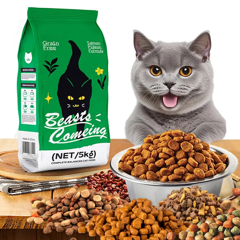 10kg High Protein Pet Food Raw Chicken Flavors Fish Shapes All Age Cat Dry Food OEM Cat Food Factory