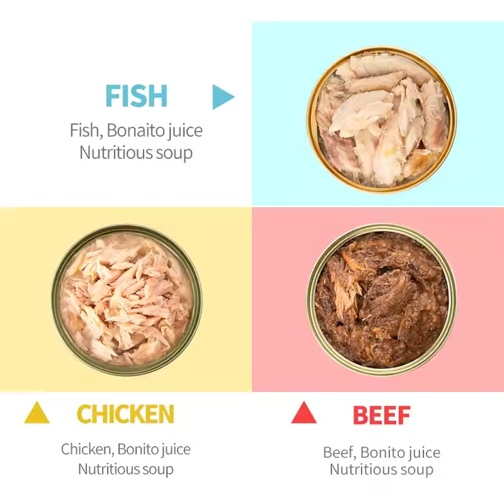 Wet Cat Food Chicken and Salmon Dinner in Gravy Pet Food Soup