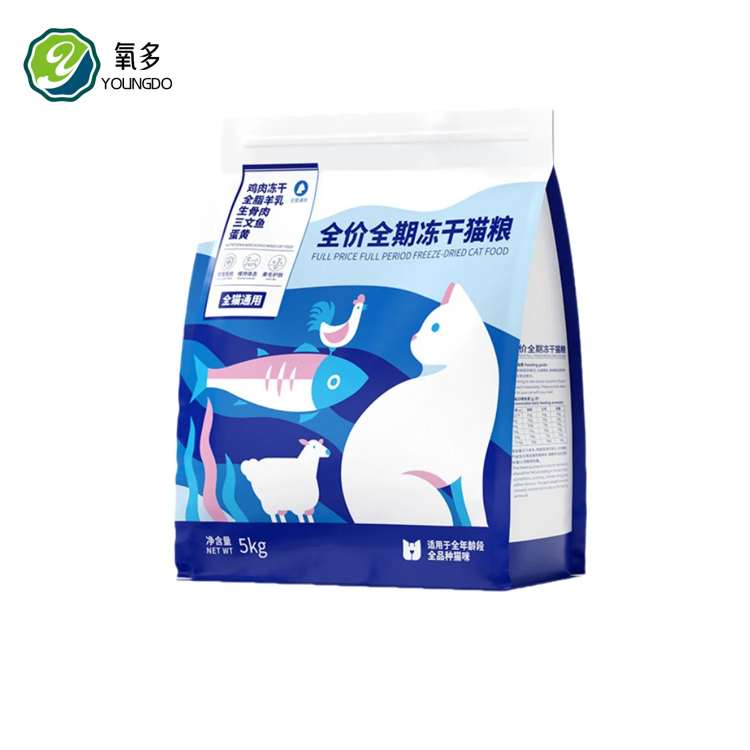 OEM Cat Food Factory Exports 10kg Natural Raw Fish Flavors Star Shapes All Age Pet Cat Dry Food