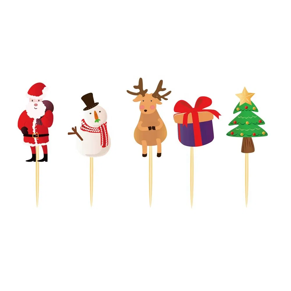 Cupcake Picks Food Fruit Cupcake Toppers for Christmas Party Cake Decoration