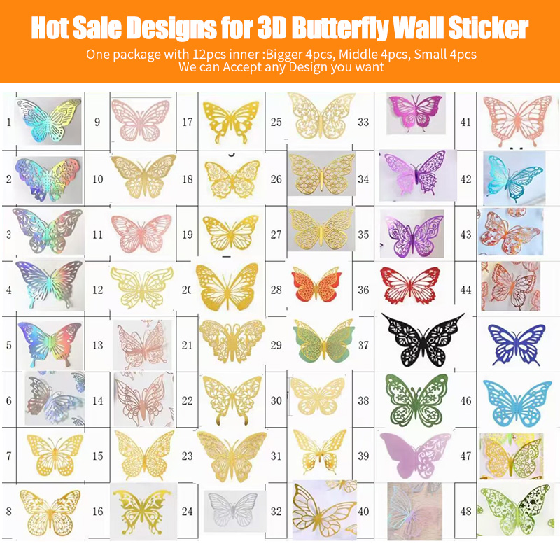 Hollow Iridescent Metal Butterfly Birthday Party Cake Topper Birthday Cake Decoration