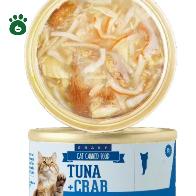 Factory Direct OEM/ODM 85g Tuna Snapper Cat Wet Food Canned, 100% Natural Grain-Free, ISO22000 Certified, for Skin &amp; Coat Health