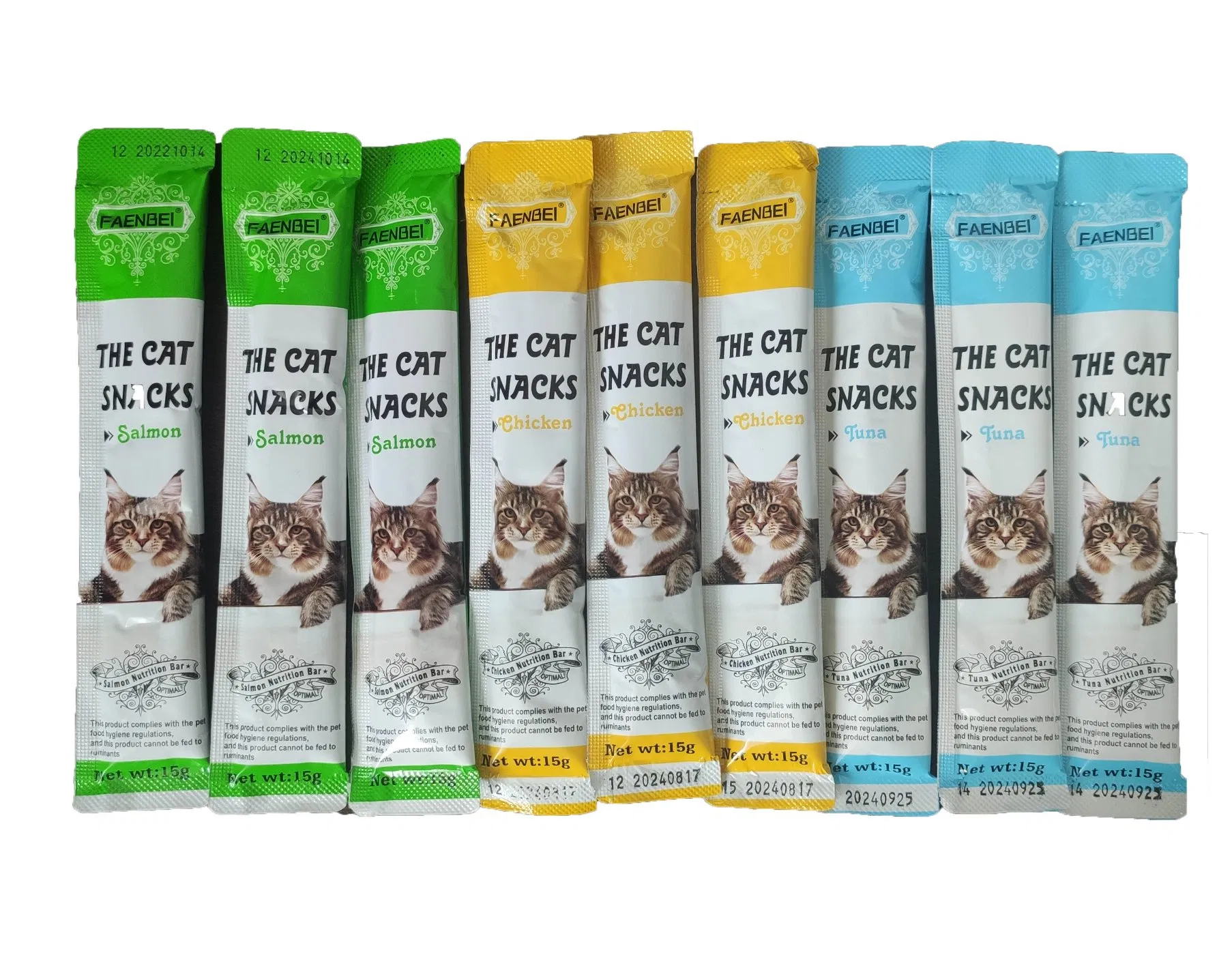 Factory Hot Selling Faenbei Pet Wet Food Cat Creamy Sticks 15g