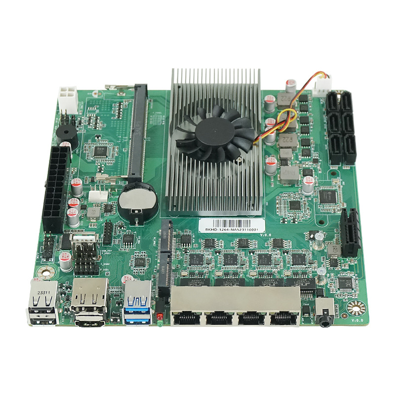 N100 Motherboard AS N5095 Server Mini Computer ITX Motherboard Quad Core 12SATA 2.5G/gigabit Network Port Dual M.2