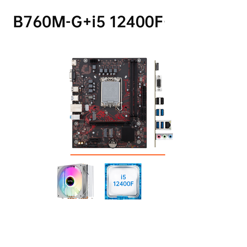 Computer Motherboard B760M-G I5 12400F DDR4 Xianglong 400 Combat Edition CPU Processor Compatible with LGA1700 Slot DDR4