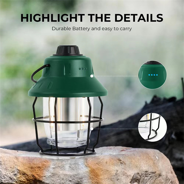 Best Protable Type-c charging battery indicator Dimming switch retro camping lantern with power bank function Supplier, Products