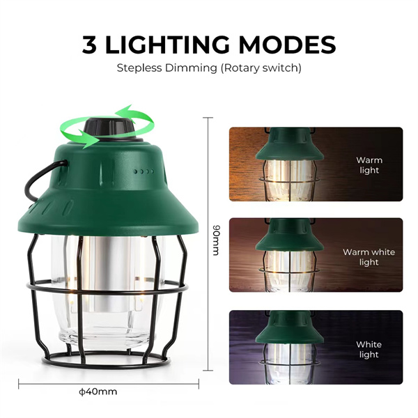 Best Protable Type-c charging battery indicator Dimming switch retro camping lantern with power bank function Supplier, Products