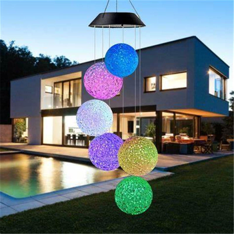 OEM Solar Wind Chimes Color Changing Crystal Ball LED Solar Mobile Light Solar Powered Wind Chime Waterproof Hanging Solar Mobile Lamp for Patio Yard Garden Home Decoration Exporters, Product
