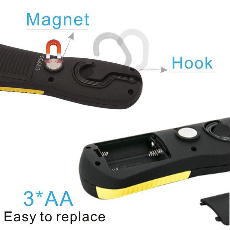 CE Certification Portable repair COB Work Light AA batteries light with Magnetic and hook Manufacturer, Product