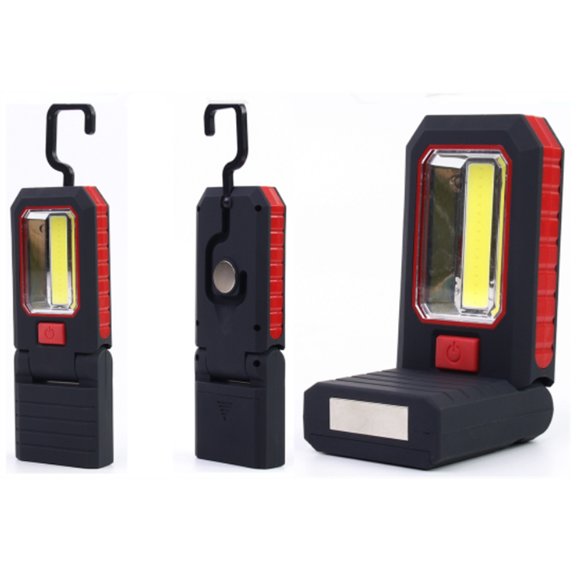 China Leading Multi-Use COB+3 Led Dry Battery Powered Folding Magnetic Base Work Light with hook  Manufacturer, Suppliers