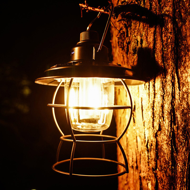 China Top Nordic Hanging Warm Lights Vintage Rustic Battery Powered Dimmer Lamp for Camping Suppliers, Exporters