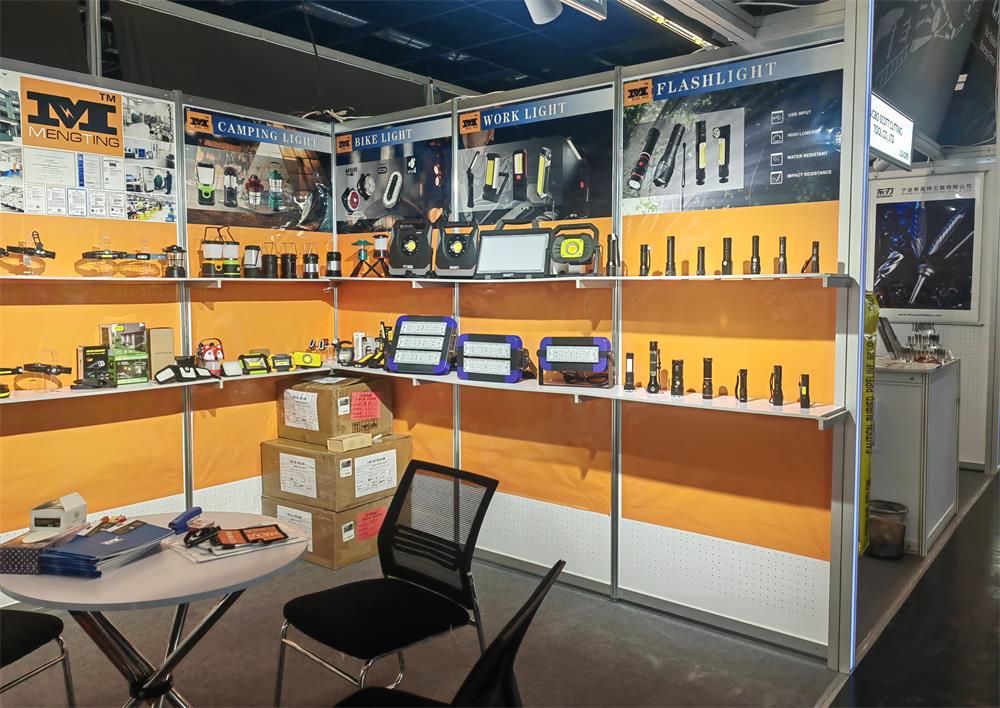 Outdoor lighting product display at Cologne Hardware Show 2024