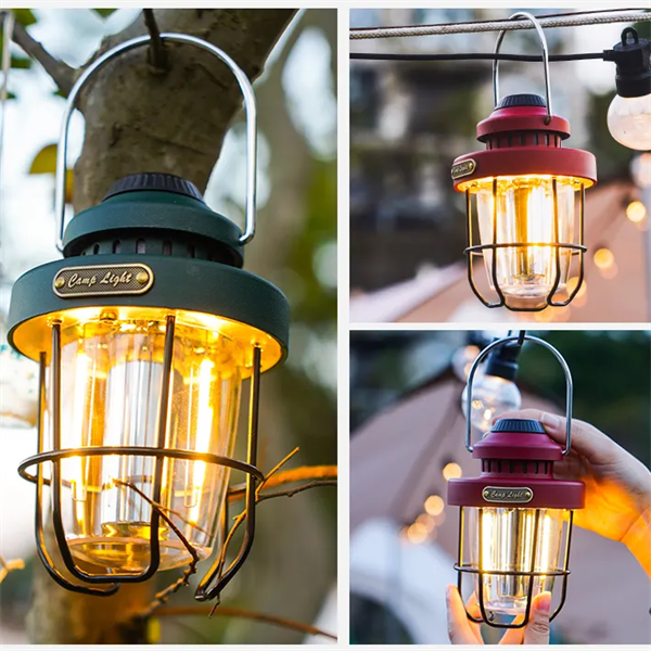 Best Rechargeable Knob Dimming Retro  Portable Outdoor Hanging Tent Camping Lantern with Metal Handle Manufacturers, Exporter