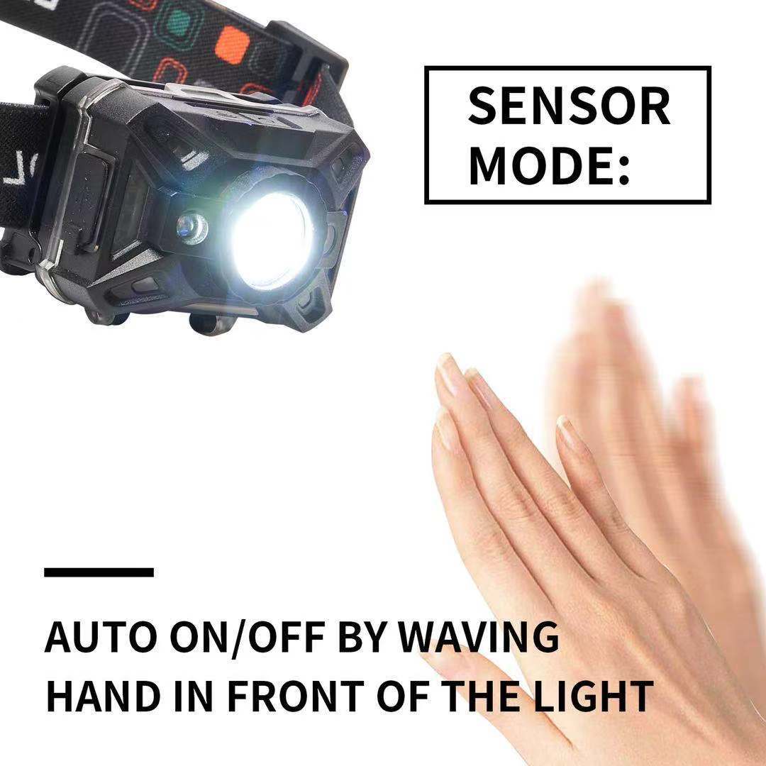High-Quality Shockproof Type-C Charging Battery Indictor Sensor Headlamp with Red Light for Adults Kids Camping Manufacturers, Products