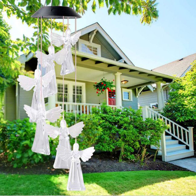 China Top Color Changing LED Solar Angel Wind Chime Light Outdoor for Garden Decoration Manufacturer, Supplier