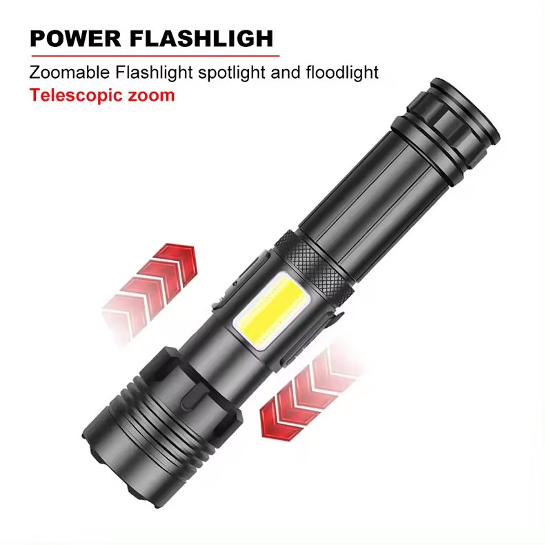China Leading Aluminum Rechargeable LED Flashlight with COB Side Light for kinds environment Factories, Products