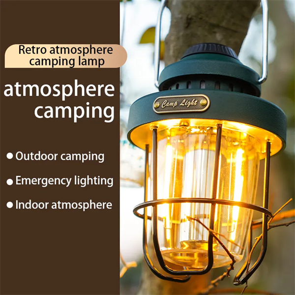 Best Rechargeable Knob Dimming Retro  Portable Outdoor Hanging Tent Camping Lantern with Metal Handle Manufacturers, Exporter