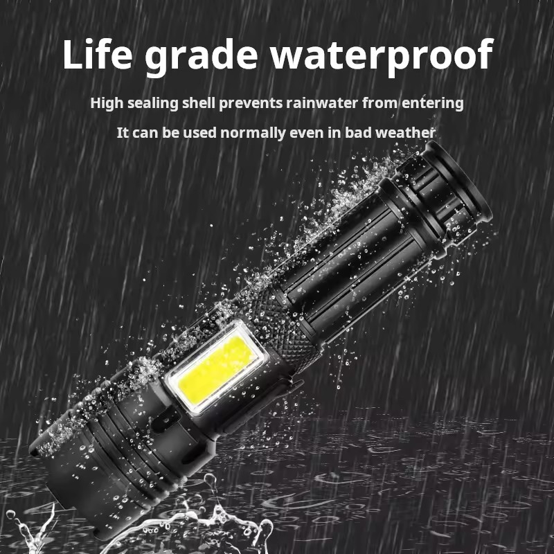 China Leading Aluminum Rechargeable LED Flashlight with COB Side Light for kinds environment Factories, Products