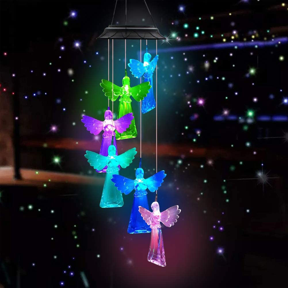 China Top Color Changing LED Solar Angel Wind Chime Light Outdoor for Garden Decoration Manufacturer, Supplier