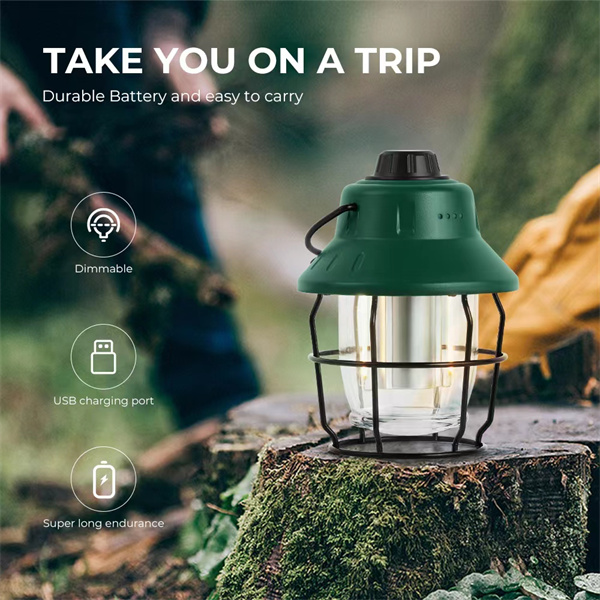 Best Protable Type-c charging battery indicator Dimming switch retro camping lantern with power bank function Supplier, Products