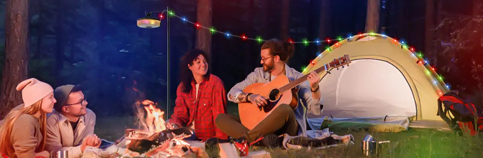 Collapsible camping lantern with multiple lighting modes