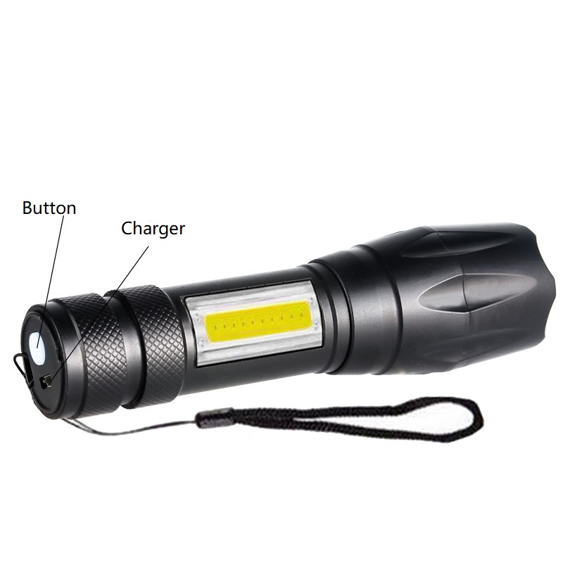 Wholesale  Zoombale Plastic Rechargeable COB Flashlight for outdoor activities Supplier, Products