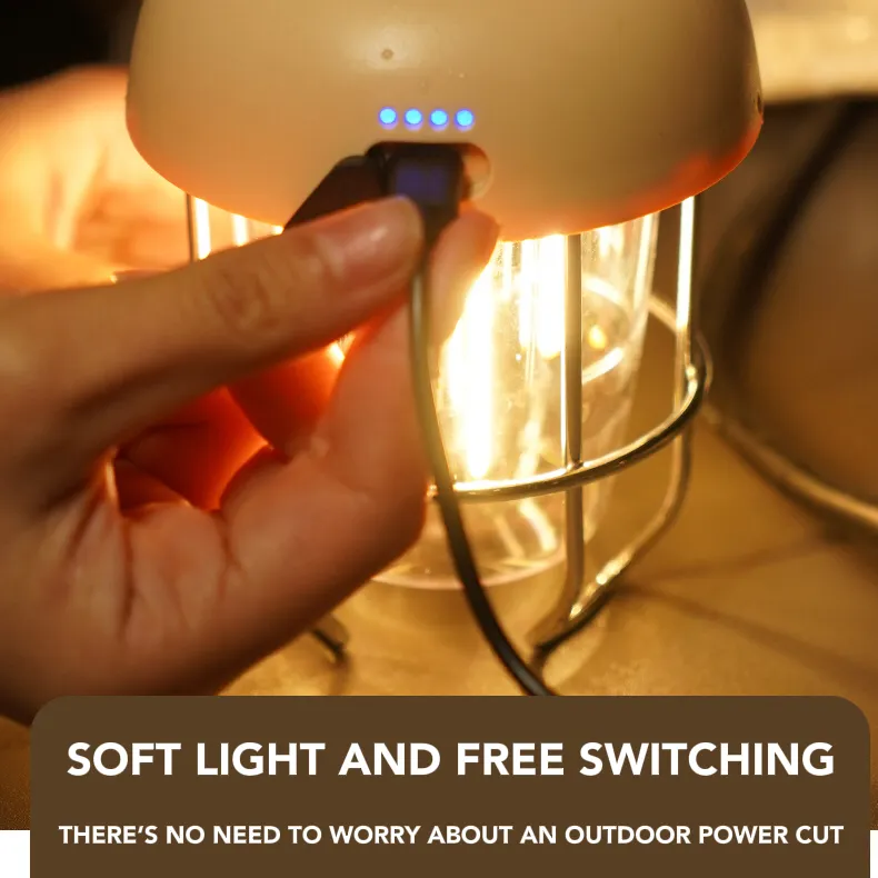 Best TYPE-C Charging Battery Indicator Knob Dimming Retro Camping Lantern With Leather Hand Hold. Manufacturer, Products