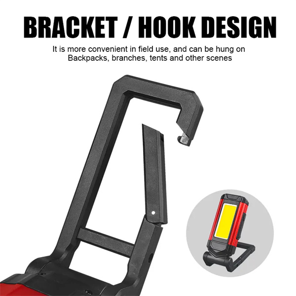 China Best Multifunctional Type-C charging Power Bank COB Work Light With Adjustable Stand Magnetic Base Hook Suppliers, Factory