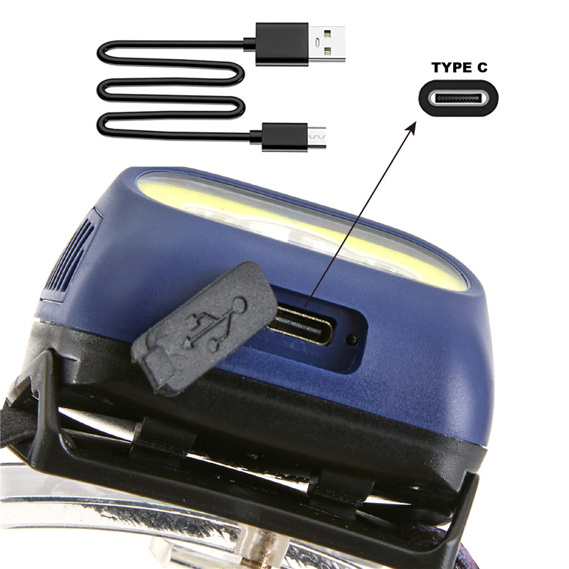 High-Quality Water proof Rechargeable COB LED Headlamp Sensor Headlight with Motion for Running Camping Manufacturers, Factories