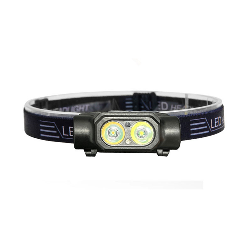 OEM 90° Adjustable Beam Dual LED Rechargeable Headlamp Lightweight with Detachable Clip for Outdoor and Work Use Supplier, Product