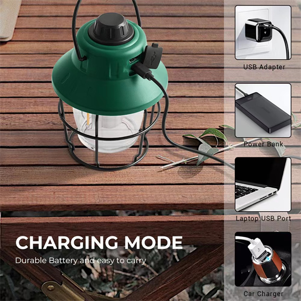 Best Protable Type-c charging battery indicator Dimming switch retro camping lantern with power bank function Supplier, Products