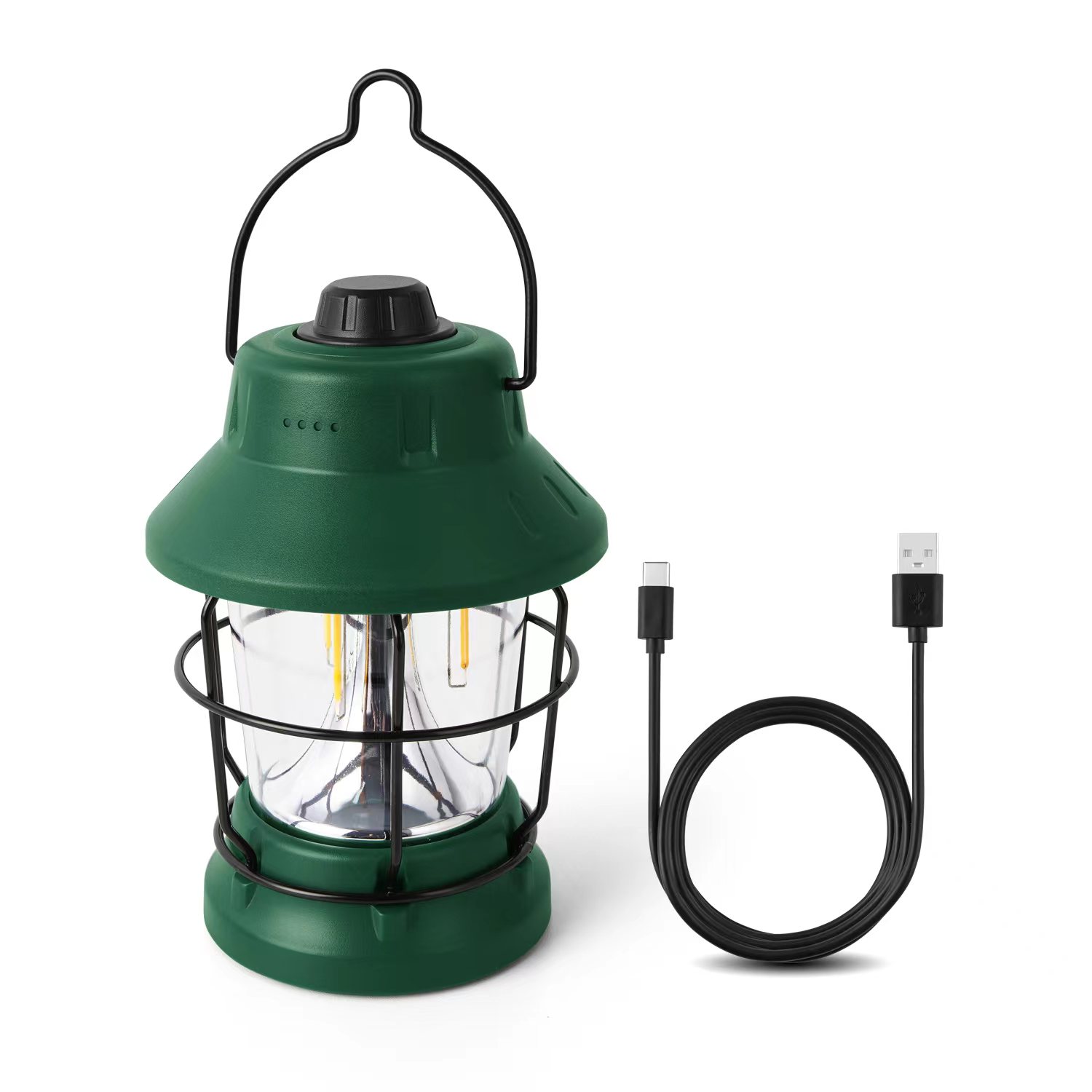 China Best Hangable stepless dimming Type-C USB Rechargeable Output Retro Camping Lantern for camping Supplier, Factory