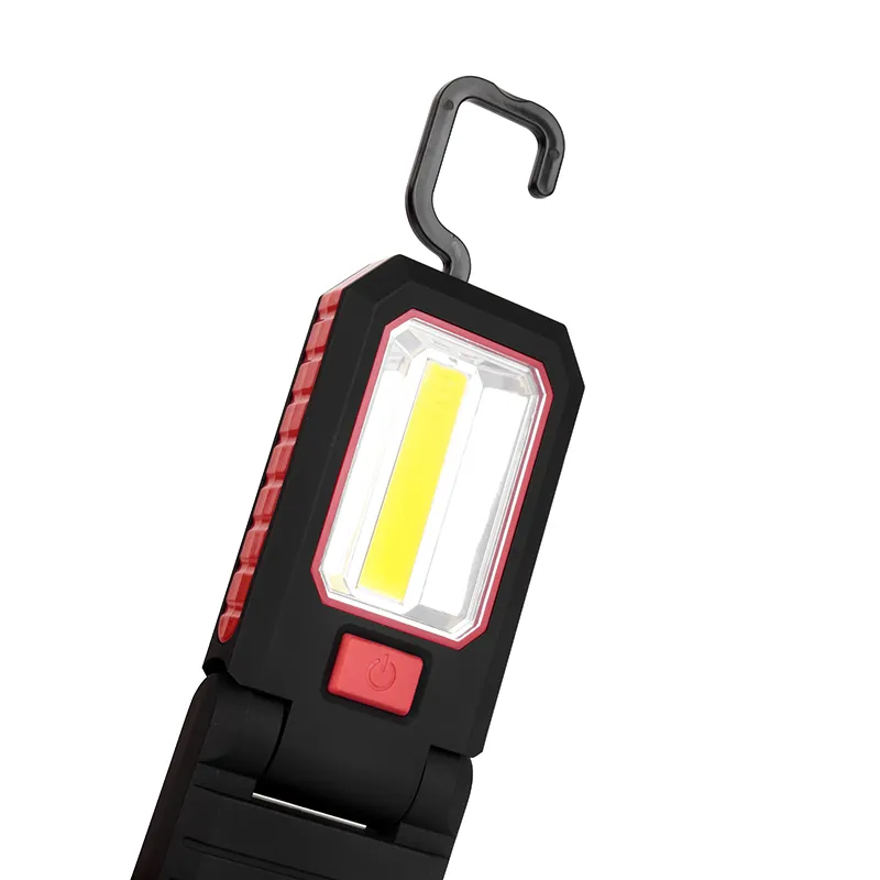 China Leading Multi-Use COB+3 Led Dry Battery Powered Folding Magnetic Base Work Light with hook  Manufacturer, Suppliers