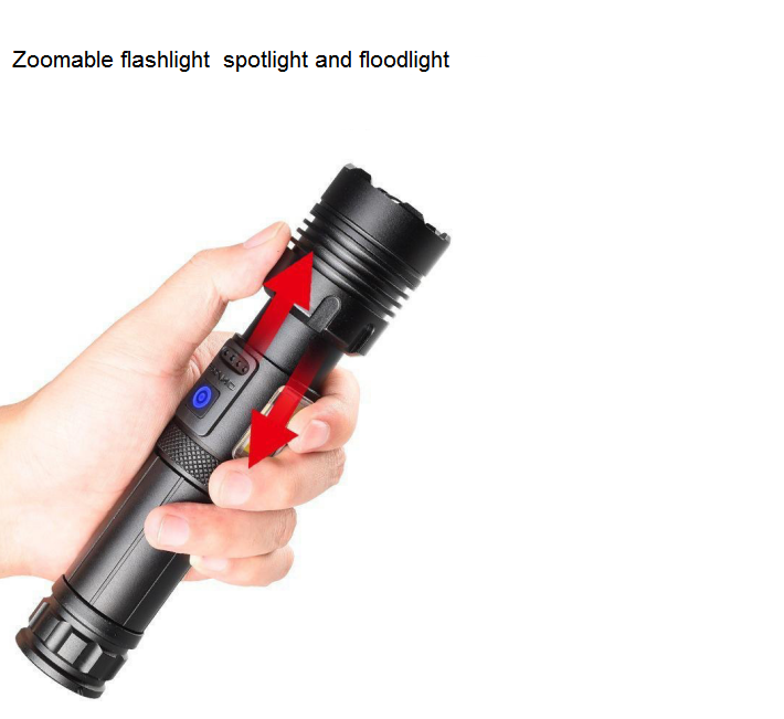 China Top Aluminum SOS rechargeable LED flashlight for camping,hiking,emergencies Factories, Products