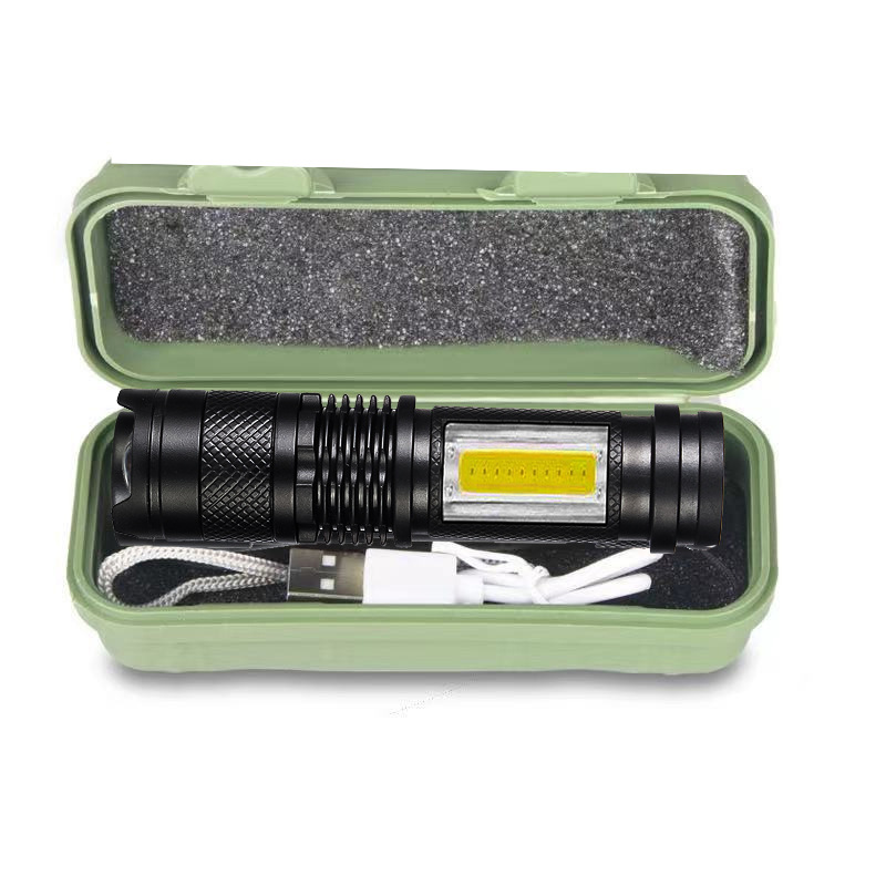Global Leading  Mini Zoombale Plastic Rechargeable LED Flashlight with COB  for outdoor activities Manufacturers, Products