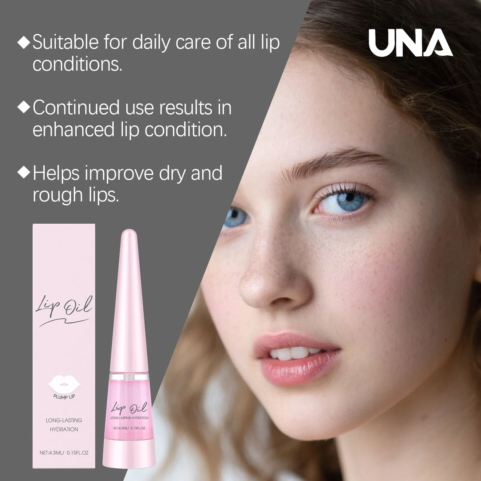 Pink Nourishing Lip Oil - Gently Cares for and Nourishes Lips, Hydrating and Delicate Lip Skin