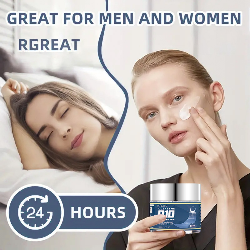 Private Label Q10 Night Cream Whitening Repair Skin 100%Natural Vegan Skincare